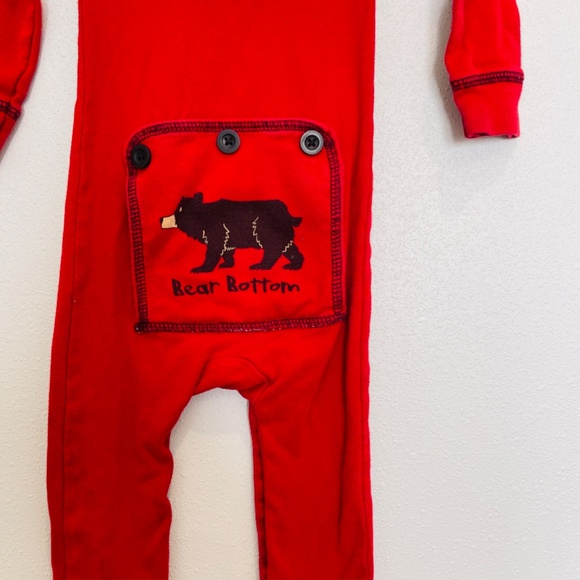 Flap Jack Lazy One Bear Bottom Long John Pajamas Toddler 18 Months Trap Door - Picture 3 of 6